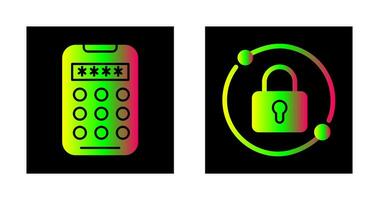 Pin Code and Pad Lock Icon vector