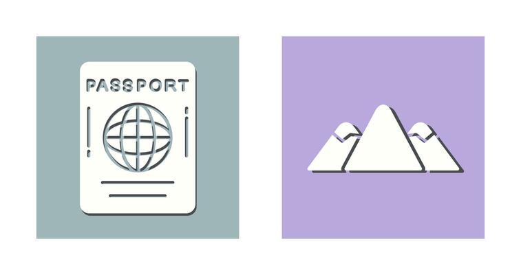 Passport and Mountain Icon