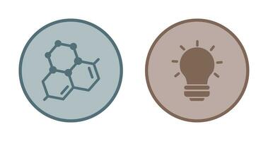 Molecule and Light Bulb Icon vector