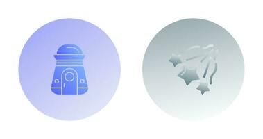 space capsule And falling stars Icon vector