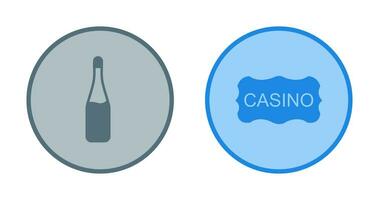 champgane bottle and casino sign  Icon vector