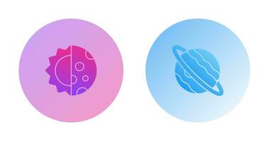 day and night and planet Icon vector