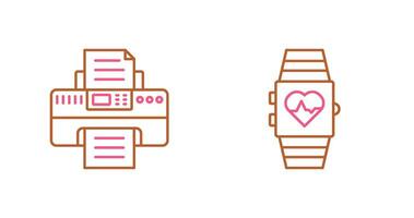 Smartwatch and Printer Icon vector