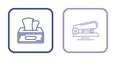 Tissue Box and Stapler Icon vector