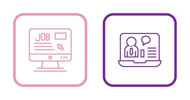Online Job and Online Job Interview Icon vector