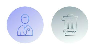 Employee and Dustbin Icon vector