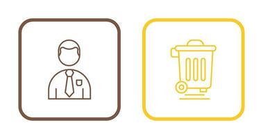 Employee and Dustbin Icon vector