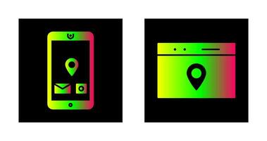 mobile application and location web advertising Icon vector