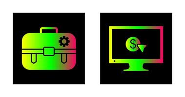 portafolio administración y pagar por hacer clic icono vector