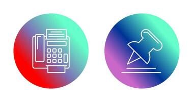 Fax Machine and Pin Icon vector