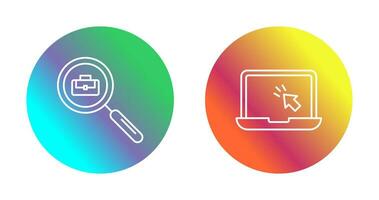 Sarch Job and Laptop Icon vector