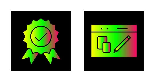 quality control and website design Icon vector