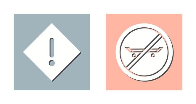 warning and no skating  Icon vector