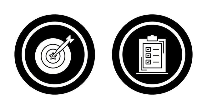 Dart and Checklist Icon vector