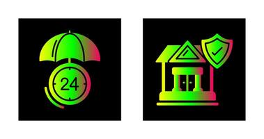 Protection and House  Icon vector