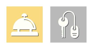 Room key and Desk Bell Icon vector