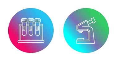 Test Tube and Microscope Icon vector