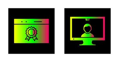web award and video communication  Icon vector