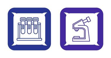 Test Tube and Microscope Icon vector