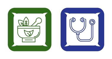 Ayurvedic and Stethoscope Icon vector