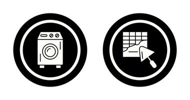 Washing Machine and Plastering Icon vector