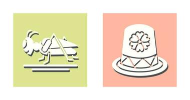 Grasshopper and Hat Icon vector