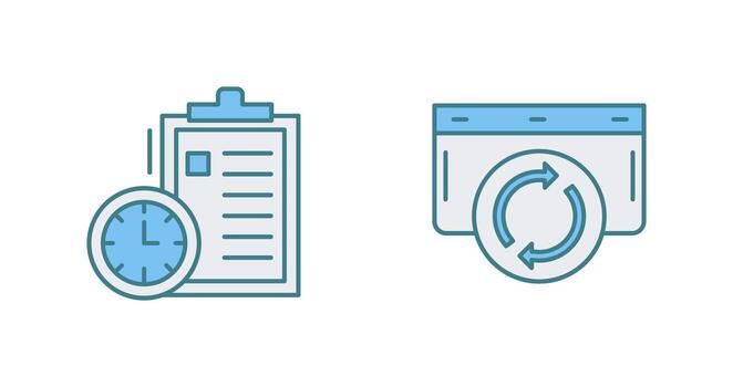 hora administración y actualizar icono vector