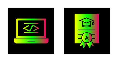 Coding and Report Card Icon vector