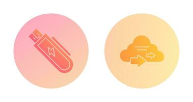 Usb and Cloud  Icon vector