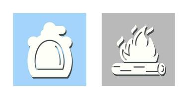 Canteen and Bonfire Icon vector