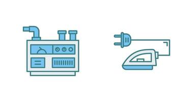 generador y hierro icono vector