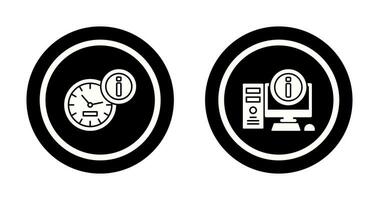 clock and computer Icon vector