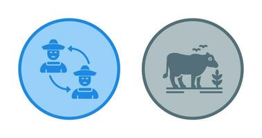 Connect and Cattle Icon vector