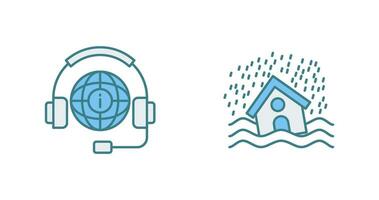 Call Center and Disaster Icon vector