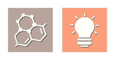 Molecule and Light Bulb Icon vector