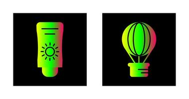 Sun Cream and Hot Air Balloon Icon vector