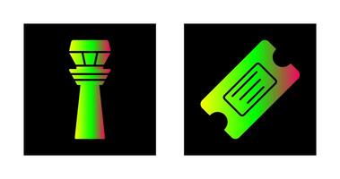 Control Tower and Ticket Icon vector