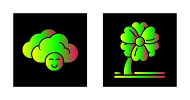 Cloudy and Clover  Icon vector