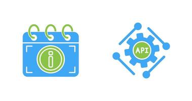 api and calendar Icon vector