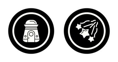 space capsule And falling stars Icon vector