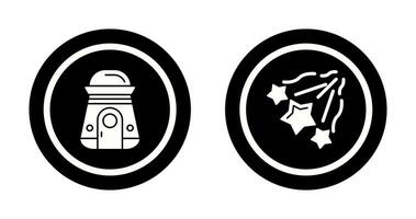 space capsule And falling stars Icon vector