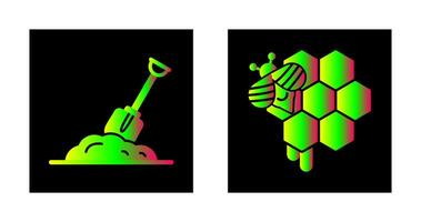 Digging and Honeycomb Icon vector