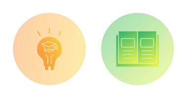 Light Bulb and Ebook Icon vector