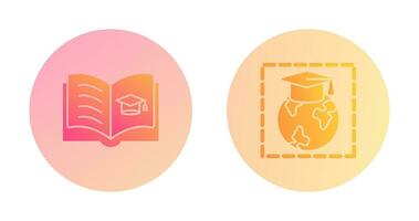 Open Book and Earth Icon vector