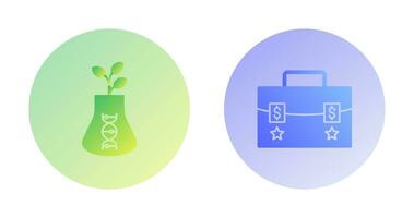 Biology and Briefcase Icon vector