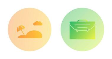 Beach and Suitcase Icon vector