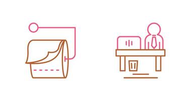 Tissue Roll and Worker Icon vector