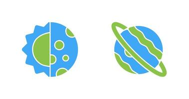 day and night and planet Icon vector