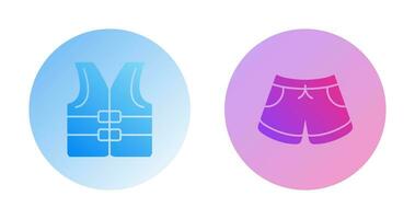 Life jacket and Swim Suit Icon vector