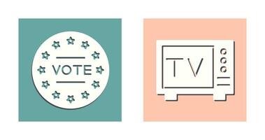 Vote and Tv Icon vector